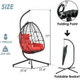 thumbnail image 7 of Clearance! Hanging Wicker Egg Chair, Outdoor Patio Hanging Chairs with Stand, UV Resistant Hammock Chair with Comfortable Cushion, Durable Indoor Swing Egg Chair for Bedroom, Garden, Backyard, 7 of 7