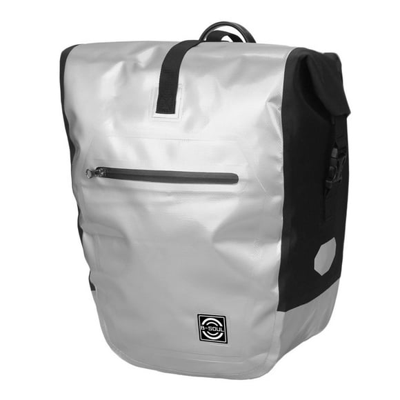 Waterproof Bike Pannier Bag for Cargo Rack Saddle Bag Laptop Handbag Gray