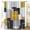 Square - Gold, variant on Brown Extra Long Shower Curtain - 72x84 Inches Long Geometric Fabric Shower Curtain Set with 12 Plastic Hooks, Tall Modern Water-Repellent Polyester Cloth Shower Curtains for Bathroom