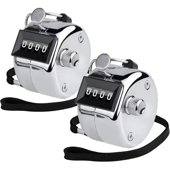 Metal Tally Counter Clicker Counter Handheld Pitch Counter, Manual Mechanical 4-Digit Number Click Counter, One Hand Counter Clicker Digital Counting for Coaching Knitting People Lap Fishing Golf&Row