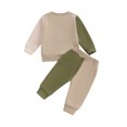 thumbnail image 2 of Gupgi Ensemble d'Automne 2 Pcs pour Bébé Garçon, Sweat à Manches Longues Imprimé Lettre Contrasté avec Poches, 2 of 9