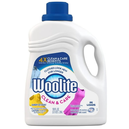 Woolite Clean & Care Liquid Laundry Detergent, 100oz, for machine washable delicate, HE & Regular (Best Detergent For Dark Jeans)