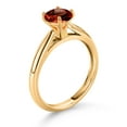 thumbnail image 3 of Gem Stone King 1.00 Ct Round Red Garnet 10K Yellow Gold Solitaire Engagement Ring, 3 of 4