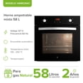 thumbnail image 2 of Horno Empotrable Mixto Gas Natural y Eléctrico 127V de 58L, Panel Digital, Temporizador 24hrs, Temp 130°-250°C | AVERA HEM02NAT, 2 of 8