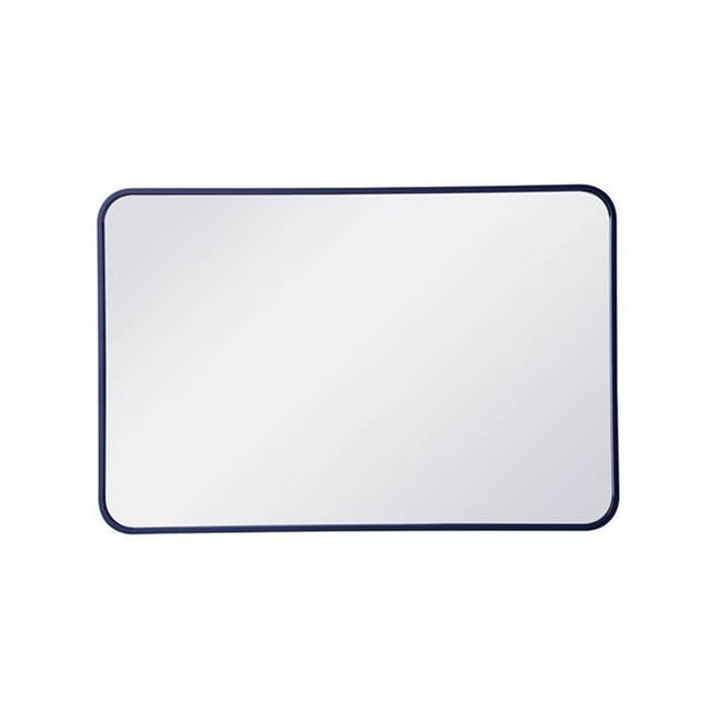 Elegant Lighting MR802436BL 24 x 36 in. Soft Corner Metal Rectangular Mirror, Blue