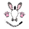 thumbnail image 3 of Conjunto de orejas y cola de cebra para el pelo, ideal para fiestas de cumpleaños, bailes de máscaras y espectáculos., 3 of 7