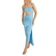 thumbnail image 2 of VISgogo, vestido de tubo informal para mujer, vestido largo a la moda de Color sólido con hombros descubiertos y abertura delgada VISgogo  moda, 2 of 6