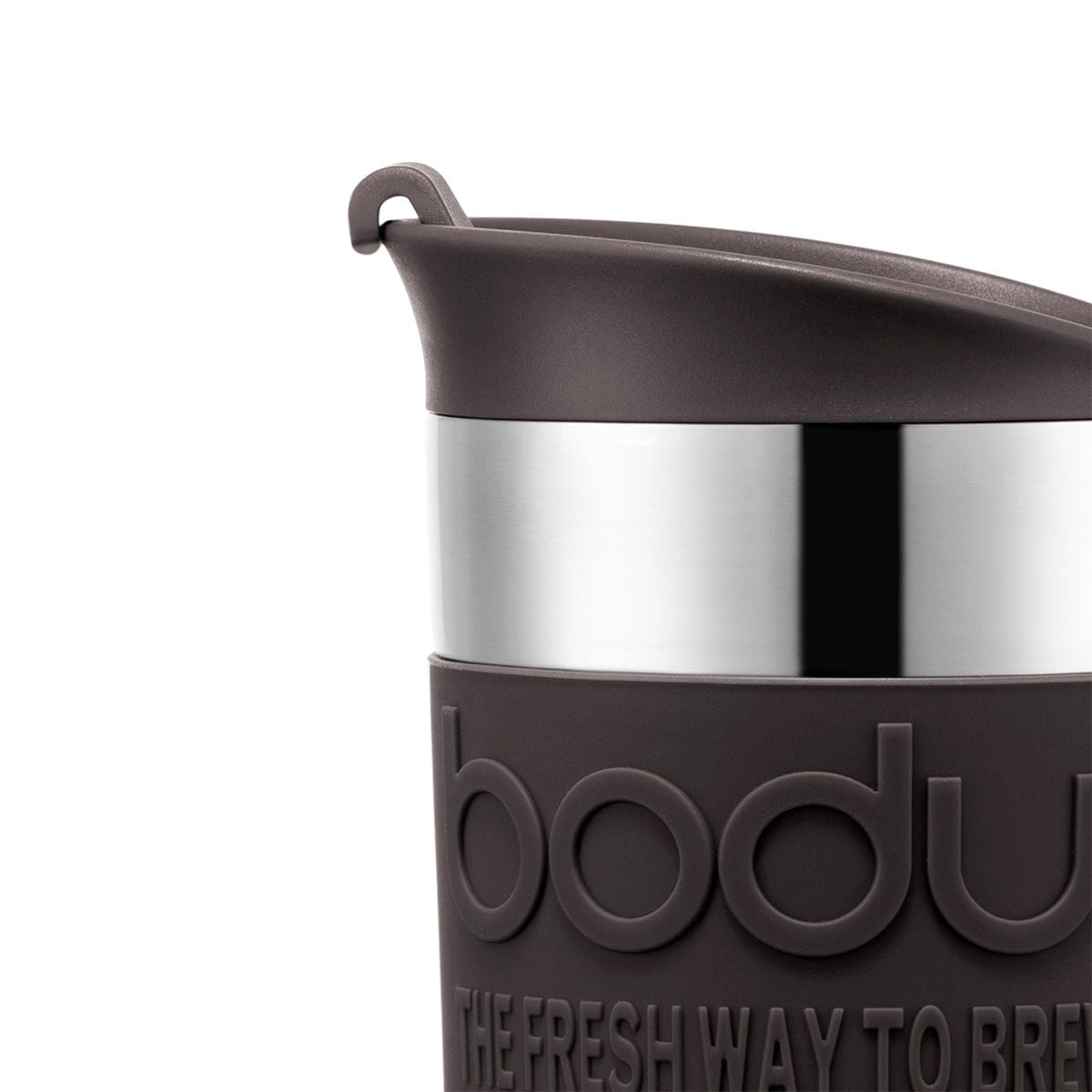 Vacuum travel mug, small, 0.35 l, 12 oz, stainless steel black and silver