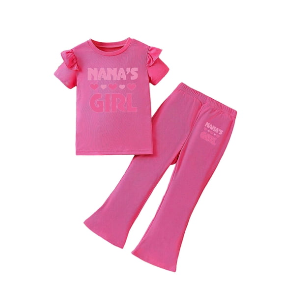 Rotm Toddler Girl Clothes Baby Girl Clothing Summer Outfit Little Matching Sleeveless Top Long Pants Set 2Pcs Hot Pink,3-4 Years