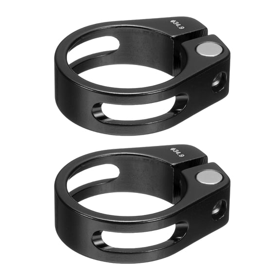 Uxcell 2pcs Bike Seat Post Clamp 34.9mm Bicycle Locking Ring with M4 Hex Screw, Black