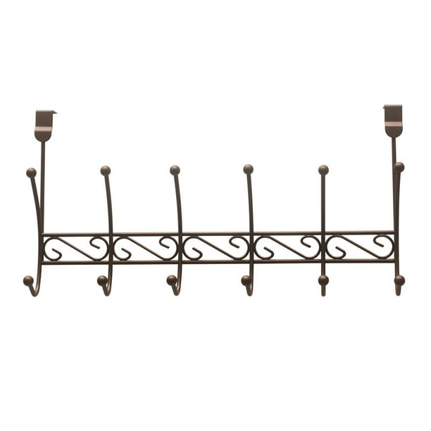 Bronze 6 Hook over The Door Rack 19.75" x 5" x 9.75"