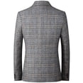 thumbnail image 5 of Traje de chaqueta para hombre, traje informal de negocios para hombre, traje pequeño, top ajustado, traje informal de mediana edad a cuadros para primavera y otoño, traje individual, 5 of 5