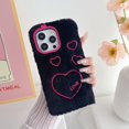 thumbnail image 5 of Nalacover Cute Case for iPhone 14 Pro Max 6.7" - Kawaii Heart Pattern Soft Plush Fluffy Winter Warm Phone Case for iPhone 14 Pro Max, Hybrid Shockproof Non-Slip Anti-Scratches Cover, Black, 5 of 8