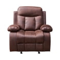 thumbnail image 2 of Vanity Art Microfiber Single Recliner Chair Manual Reclining Club Chair Rocker Recliner Chair for Living Room, Brown, 2 of 3