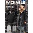 thumbnail image 3 of American Trends Womens Rain Jacket Long Waterproof Rain Jacket Women Lightweight Womens Raincoat Packable Trench Coats Black L, 3 of 7