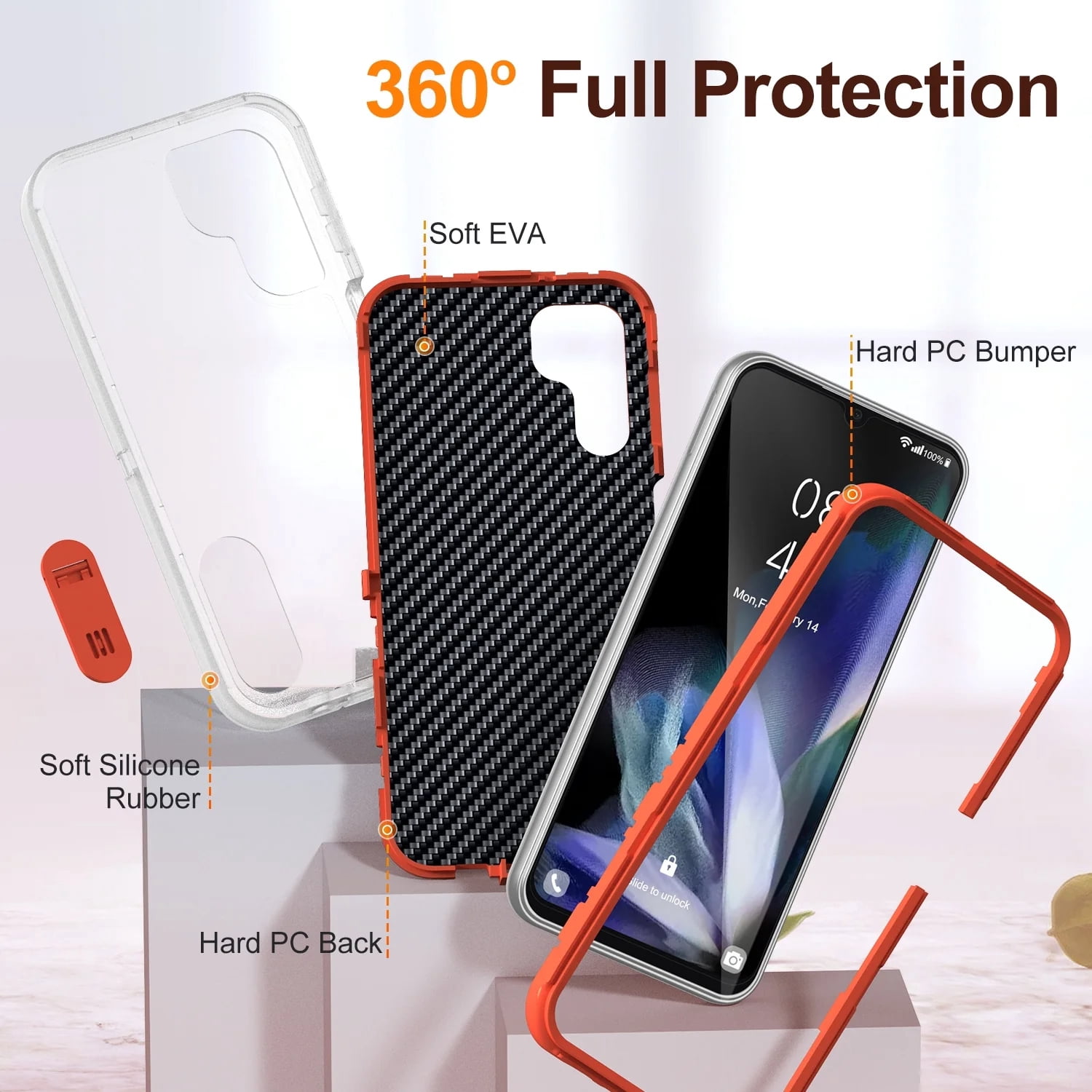 New Case for Samsung Galaxy A54 5G 6.4 inch,Heavy Duty 3 Layer Military Protection with Hidden Kickstand Shock Resistant Armor Hybrid Bumper Rugged Rubber Phone Cover,7 Color