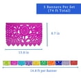 thumbnail image 2 of Mexican Party Banners (5 Pack with 10 Tissue Paper Flags per Banner) - Papel Picado Mexicano by Fiesta Wraps, 2 of 7
