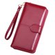 thumbnail image 1 of Cartera larga de piel sintética con cremallera para teléfono móvil, cierre a presión, portátil (rojo vino), 1 of 7