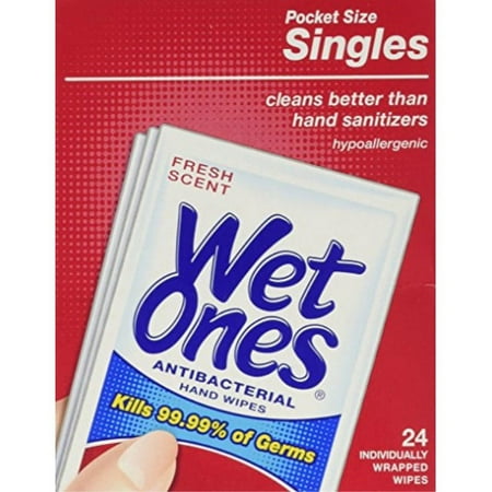 wet ones singles antibacterial cleansing wipes, fresh scent, 144 count