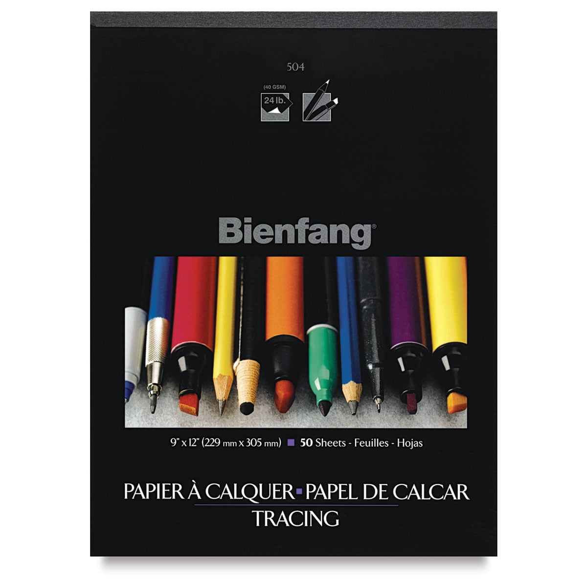 Bienfang Parchment 100 Tracing Paper Pad, 50 Sheets, 9" x 12"