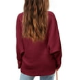 thumbnail image 2 of Batwing Long Sleeve Kids Girls Loose Knit Sweater Solid Pullover Jumper, 2 of 5