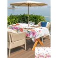 thumbnail image 5 of Outdoor Tablecloth with Umbrella Hole for Patio/Picnic/Party/Camping, Pink Orange Roses Waterproof Table Cloth Rectangle Table Cover Washable, Farmhouse Spring Summer Flowers Butterfly (60"x 120"), 5 of 9