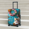 thumbnail image 4 of Salouo Whimsical Cats and Flowers Scene Pattern Travel Dust-proof Suitcase Cover, Softside Suitcase Protector Luggage Cover Protector for 18-32inch ,Not Included Suitcase, 4 of 8