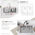 thumbnail image 4 of Stylish Undermount 28" Stainless Steel 16G Double Bowl Kitchen Sink with Grids & Strainers S-300XG, 4 of 12