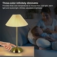 thumbnail image 4 of Upgraded Bedside Table Lamp with 3 Color Temperatures, USB Charging Metal Base Night Light, Pleated Fabric Shade Stepless Cordless Table Lamp, 1800mAh (11.8 inch), 4 of 10