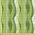 thumbnail image 2 of Ambesonne Retro Fabric by the Yard Upholstery, Digital Leaf Floral Lines, 1 Yard, Green, 2 of 5