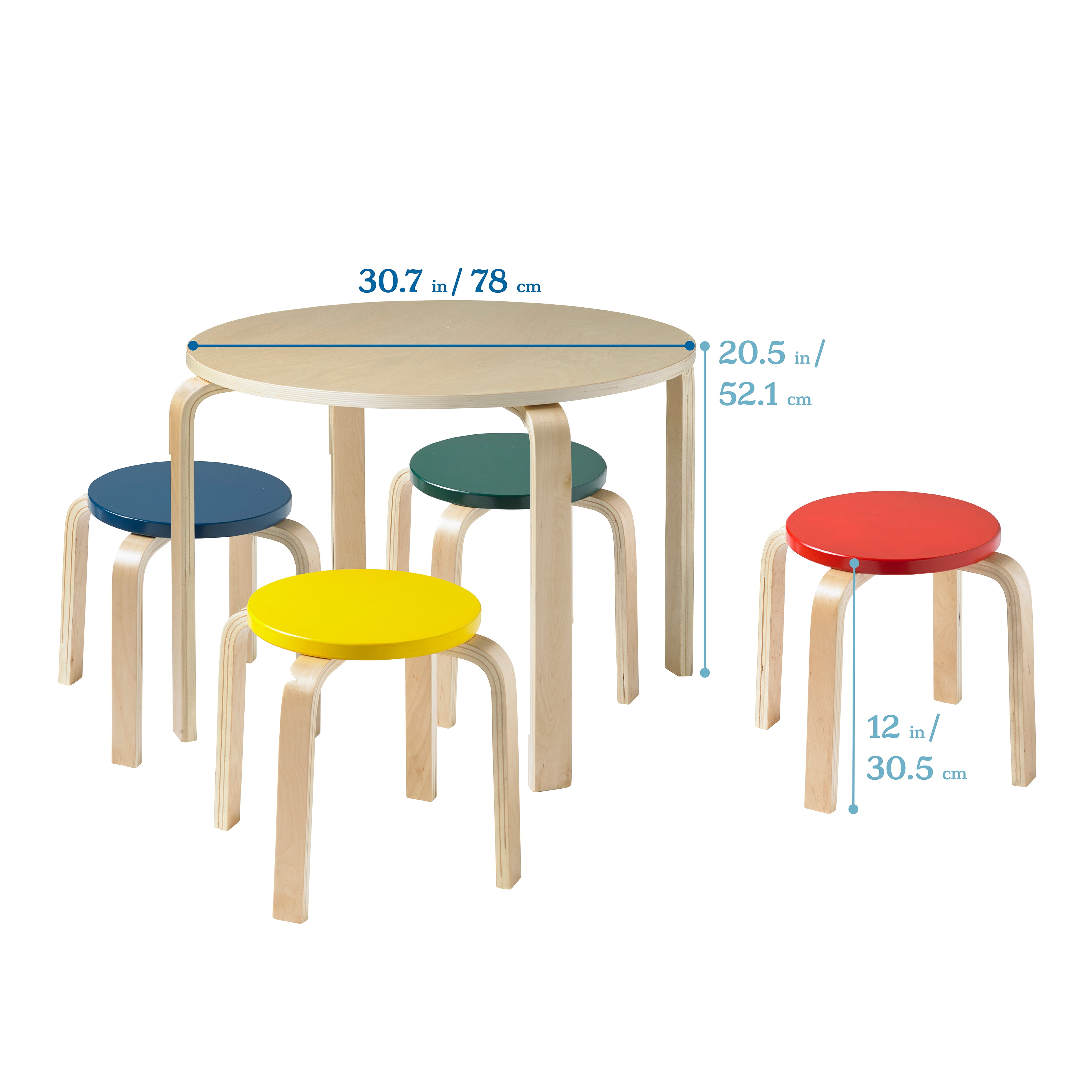 ECR4Kids Bentwood Multipurpose Kids Table and Chair Set 2019