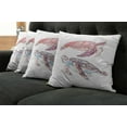 thumbnail image 5 of Ambesonne Turtle Throw Pillow Cover 4 Pack, Watercolor Soft Art, 24", Pink Fuchsia Purple, 5 of 5