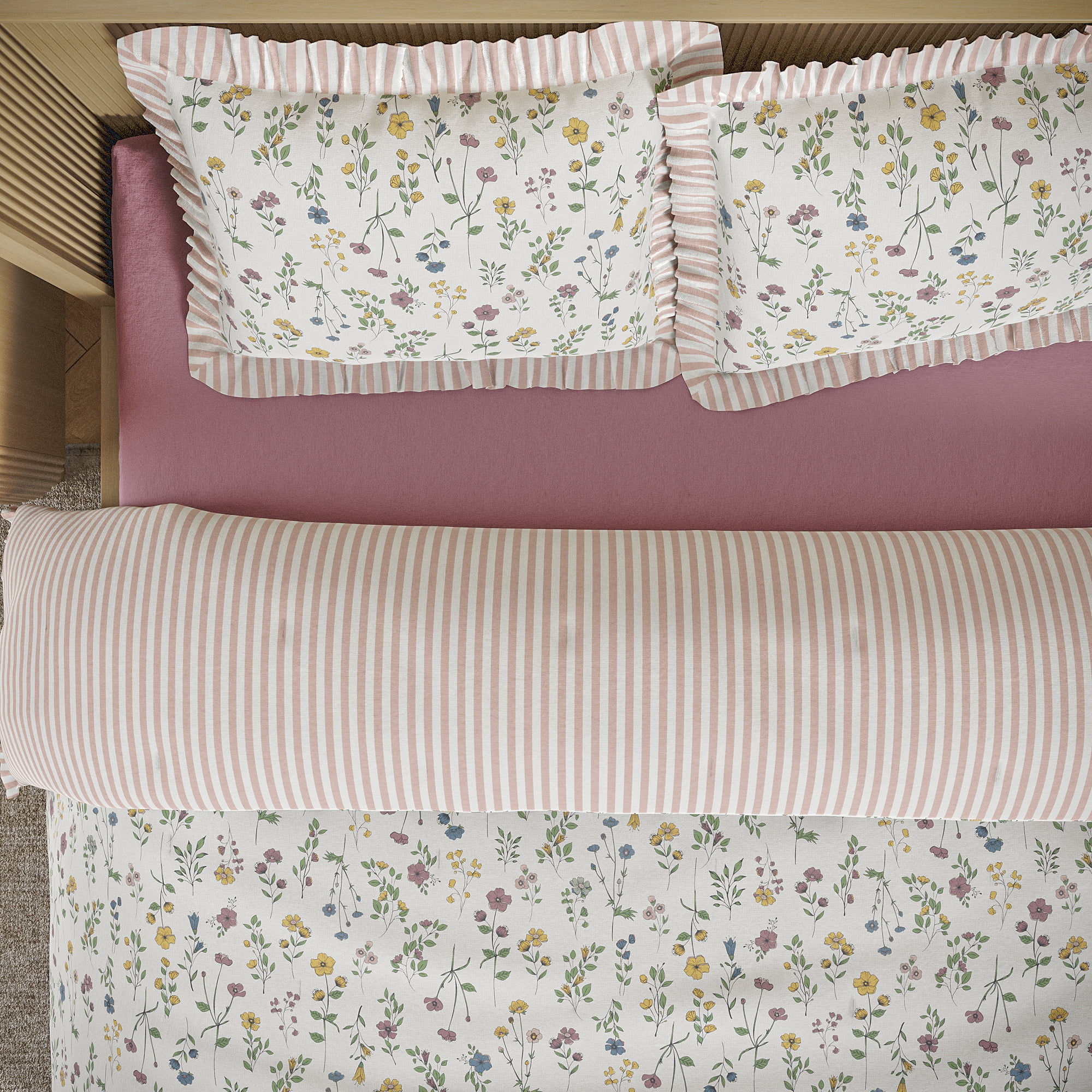 Beautiful 100% Cotton Botanical 3-Piece White Comforter Set, Full/Queen by Drew Barrymore
