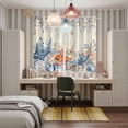 thumbnail image 4 of Blue Coastal Kitchen Curtains Window Panels, Summer Beach Starfish Weeping Eucalyptus Retro Insulated Window Treatment Curtain, Grommet Curtains for Bedroom/Living Room/Bathroom, 2 Piece 42"Wx63"L, 4 of 8
