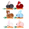 thumbnail image 1 of 6pcs Pascua Conejito de la zanahoria clips de pelo de Pascua Teleado de conejos, 1 of 6