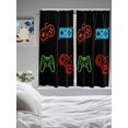 thumbnail image 4 of Living Room Curtains 72 Inches length, Game Controller Window Treatment Curtain Drapes, Modern Art Gaming Handheld Black Light Filtering Drapes for Bedroom Laundry Room, 52"x72", 2 Panels, 4 of 7