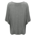 thumbnail image 2 of Made by Johnny Womens V-Neck Square Sleeves Oversized Loose Fit Top XXXL HEATHER_DARK_GREY, 2 of 6