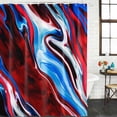 thumbnail image 2 of Red Blue Marble Bathroom Shower Curtains with 12 Hooks Polyester Waterproof Shower Curtain for Stalls and Bathtubs Modern Abstract Art Fluid Marble Decorative Bathroom Privacy Curtain 60x72 Inches, 2 of 8