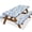 Bkye White, variant on Red Green White Plaid Picnic Table Cover with Bench Covers and Bag, Camping Essentials, Water Resistant Windproof, Fitted Tablecloth Cover with Elastic Edge, for Indoor & Outdoor 3 PCS, 30x72 Inch