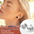 thumbnail image 3 of Silvora no Piercing Ear Cuffs para hombres y mujeres Pendientes de runa vikinga nórdica de plata esterlina Clip en la oreja Dijes Joyería para cumpleaños Navidad, 3 of 8