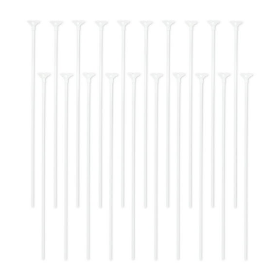White Plastic Balloon Sticks with Cups, 19.69", 20 Pieces, by Way To Celebrate