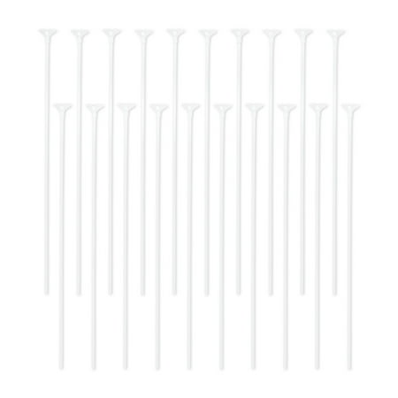 White Plastic Balloon Sticks with Cups 19.69 20 Pieces by Way To Celebrate