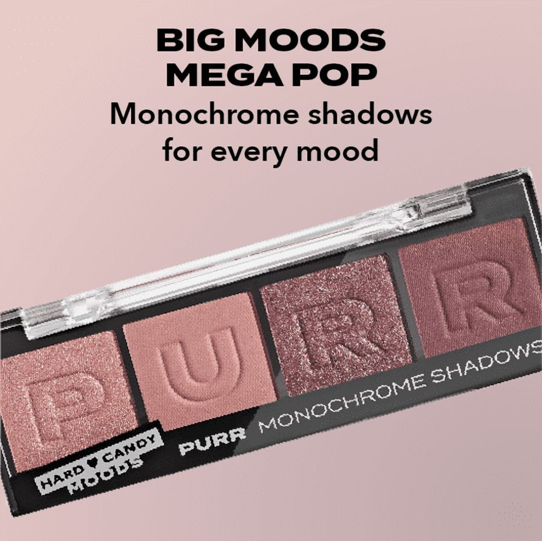 Hard Candy, Moods Shadow Palette, 4 teintes monochromes audacieuses et modulables, PURR, 0,10 oz 3g