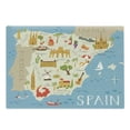 thumbnail image 1 of Travel Cutting Board, High Detailed Spain Mapping Calligraphy and Famous Country Items and Landmarks, Decorative Tempered Glass Cutting and Serving Board, in 3 Sizes, by Ambesonne, 1 of 2