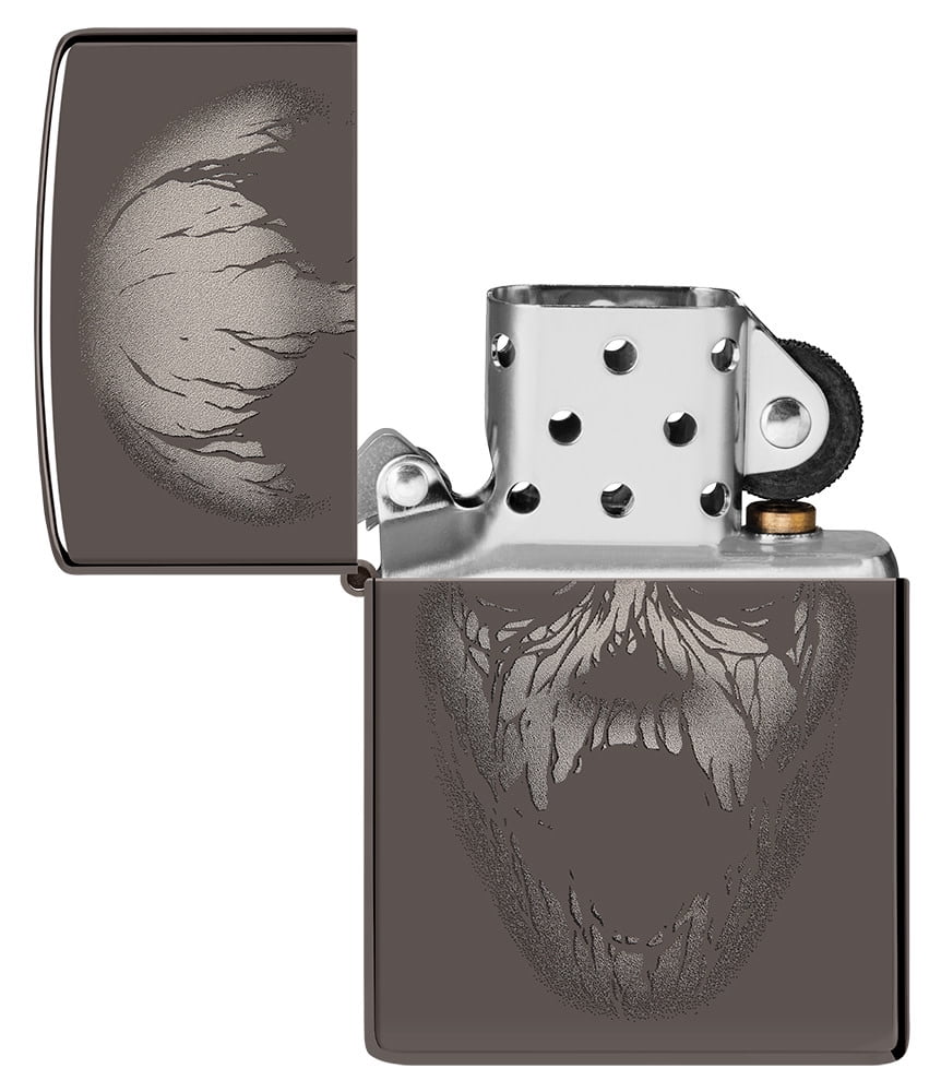 Zippo Screaming Monster Design Black Ice Pocket Lighter