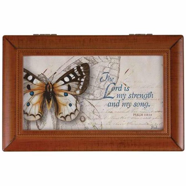 Carson Home Accents 112406 Music Box - Lord Is My Strength & Amazing Grace