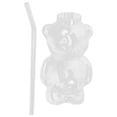 thumbnail image 1 of Vaso de cristal con forma de oso con pajita, vaso para cóctel, vaso para vino, vaso para bebidas, 1 of 8