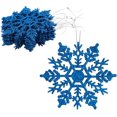 thumbnail image 1 of Christmas Concepts Juego de 12 Adornos Colgantes de Copos de Nieve Brillantes de 10 cm - Adornos navideños (Azul Real), 1 of 6