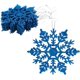 thumbnail image 1 of Christmas Concepts Juego de 12 Adornos Colgantes de Copos de Nieve Brillantes de 10 cm - Adornos navideños (Azul Real), 1 of 6