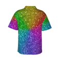 thumbnail image 3 of Haiem Colorful Glitter Printed Hawaiian Shirt for Men - Men’s Casual Beach Summer Shirts - Stretch Fabric with Modern Fit-Medium, 3 of 9